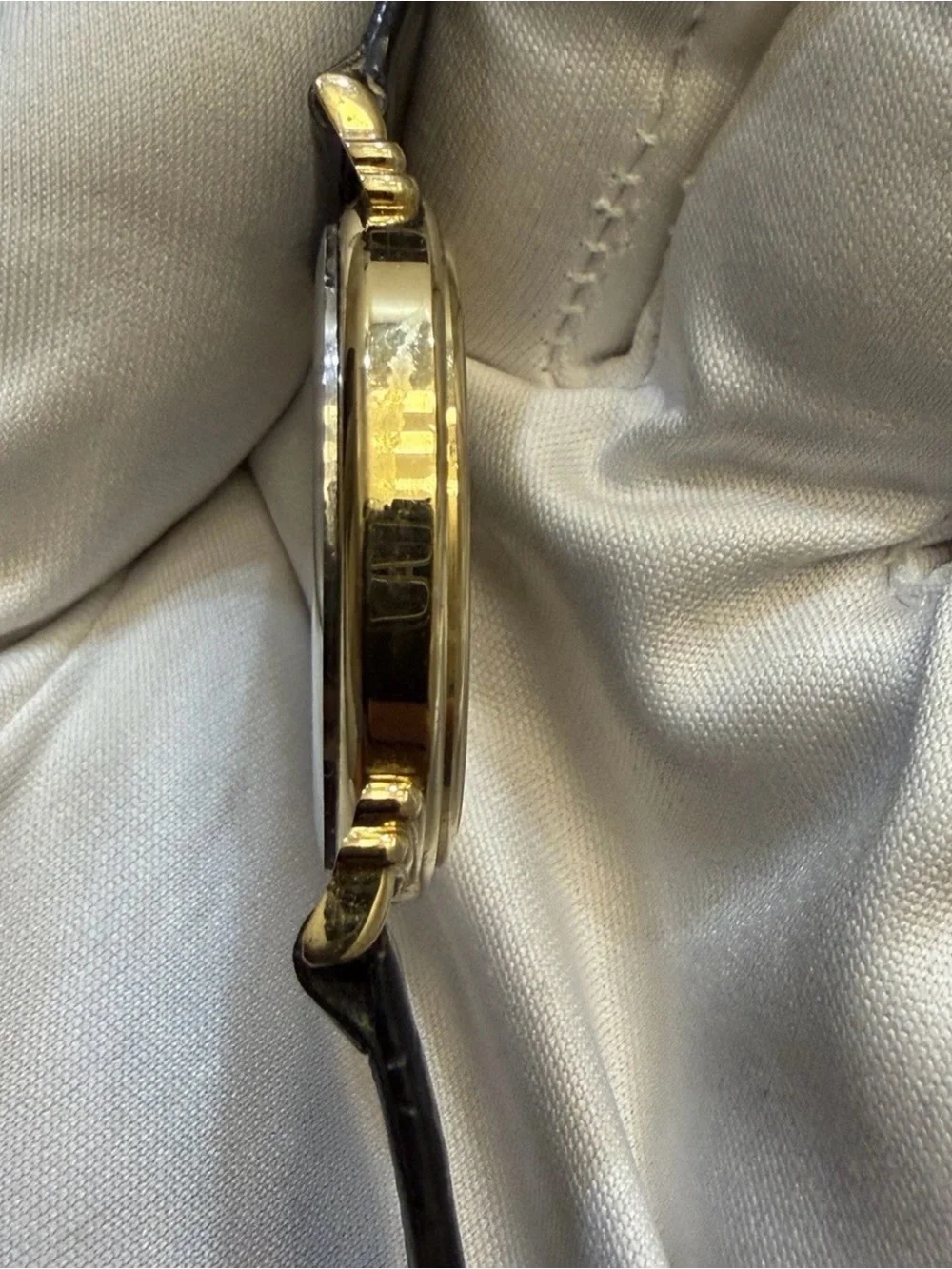 Vintage Raymond Weil Geneve 5631 18K Gold Plated Black Dial Unisex Dress Watch